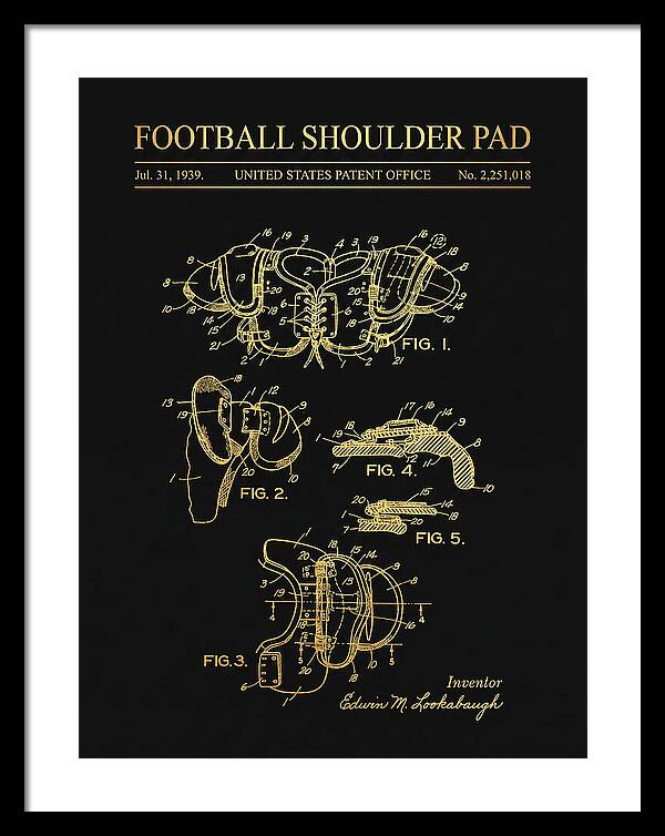 Football Shoulder Pad Gold Patent Us2251018a