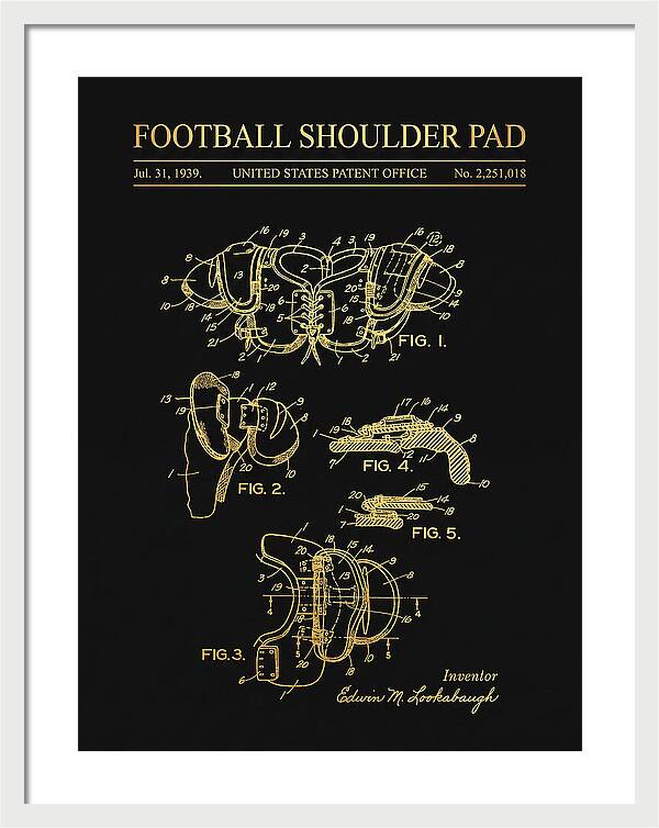 Football Shoulder Pad Gold Patent Us2251018a