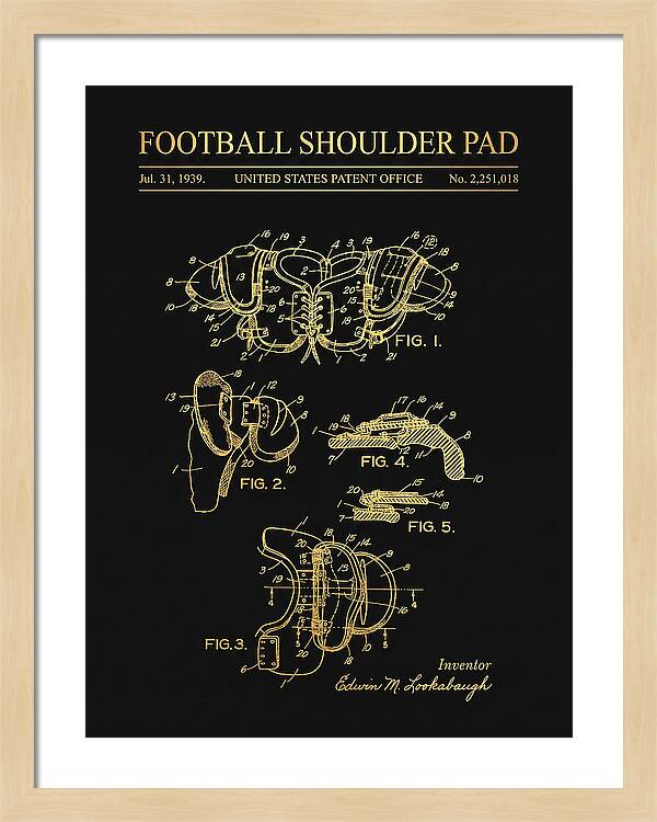Football Shoulder Pad Gold Patent Us2251018a
