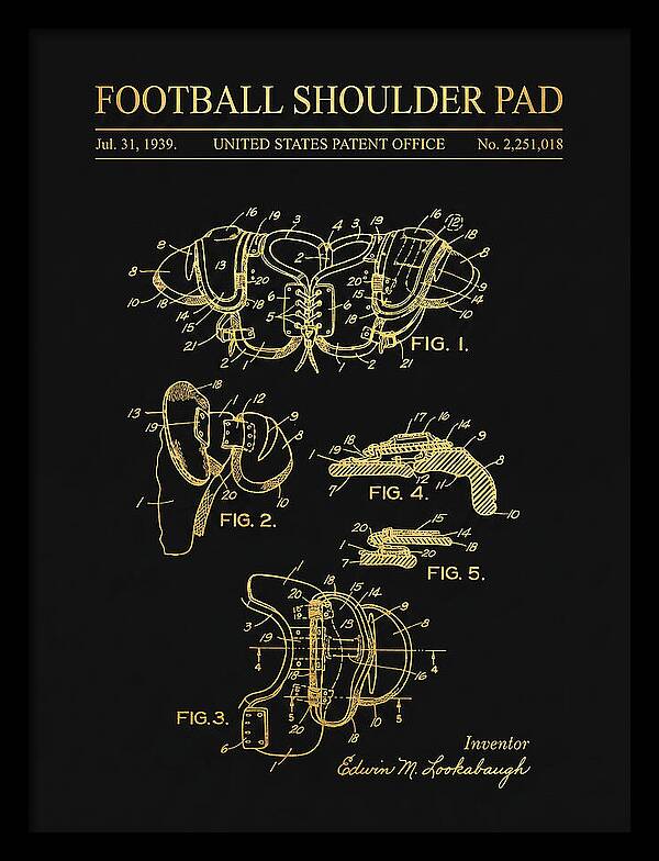 Football Shoulder Pad Gold Patent Us2251018a