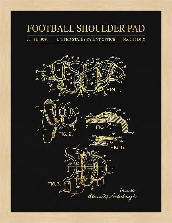Football Shoulder Pad Gold Patent Us2251018a