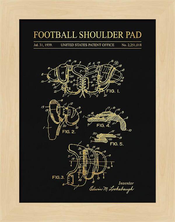 Football Shoulder Pad Gold Patent Us2251018a