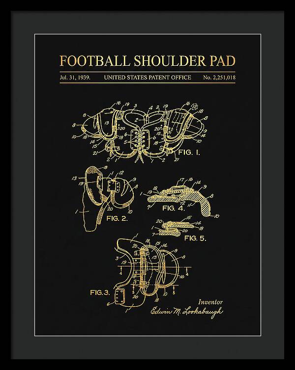 Football Shoulder Pad Gold Patent Us2251018a