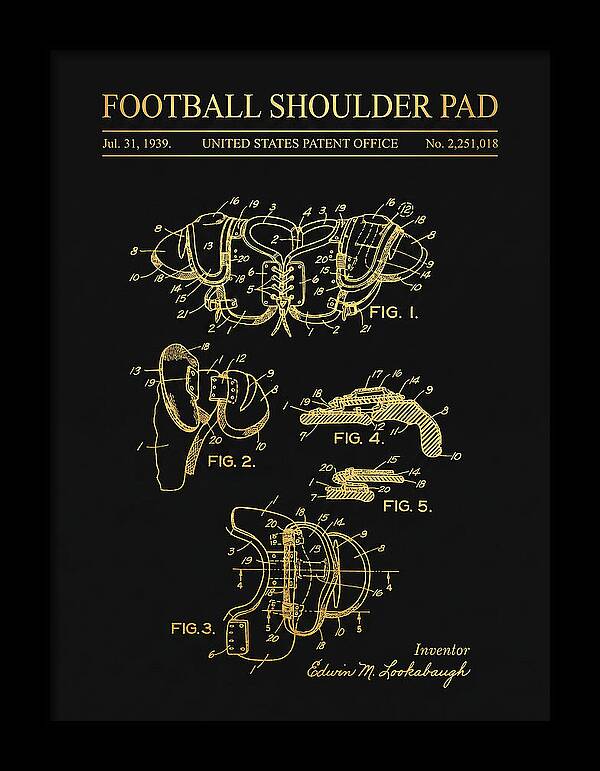 Football Shoulder Pad Gold Patent Us2251018a
