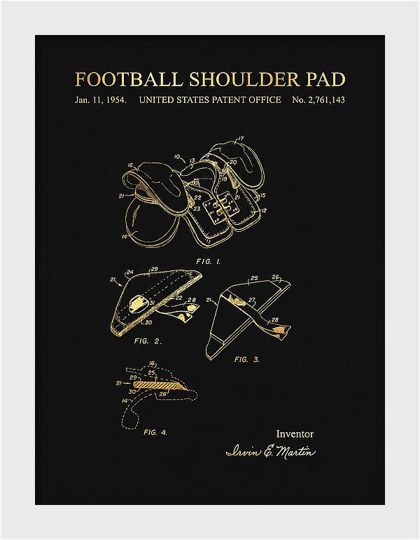 Football Shoulder Pad Gold Patent Us2761143a