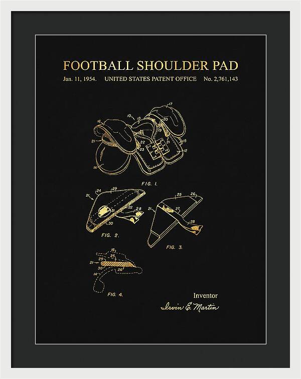 Football Shoulder Pad Gold Patent Us2761143a