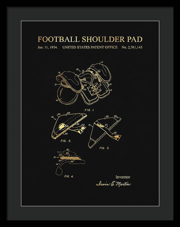Football Shoulder Pad Gold Patent Us2761143a