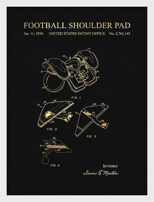 Football Shoulder Pad Gold Patent Us2761143a