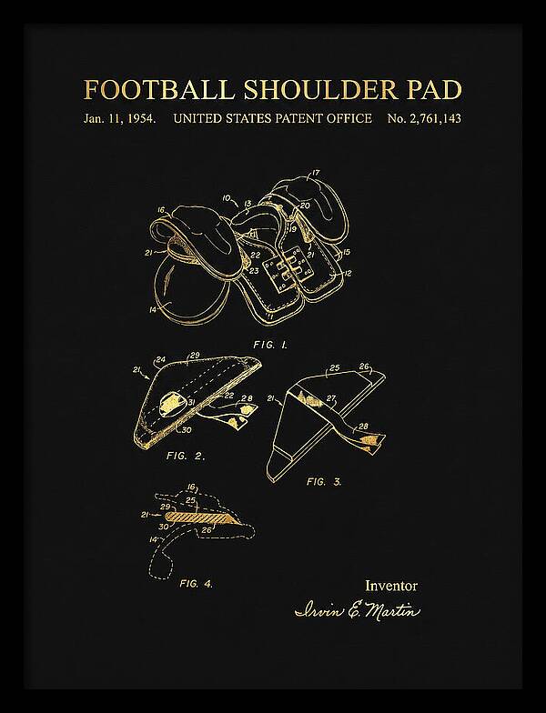 Football Shoulder Pad Gold Patent Us2761143a