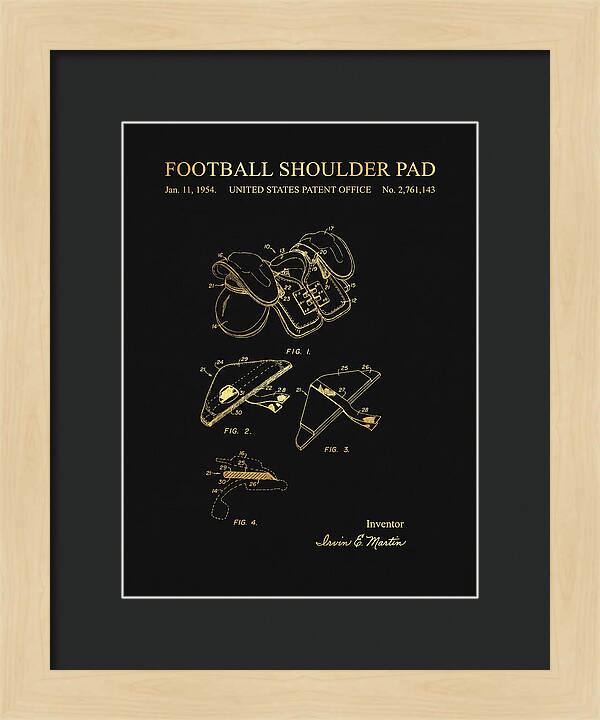Football Shoulder Pad Gold Patent Us2761143a