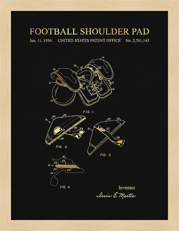 Football Shoulder Pad Gold Patent Us2761143a