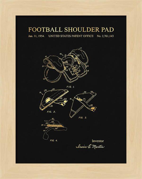 Football Shoulder Pad Gold Patent Us2761143a