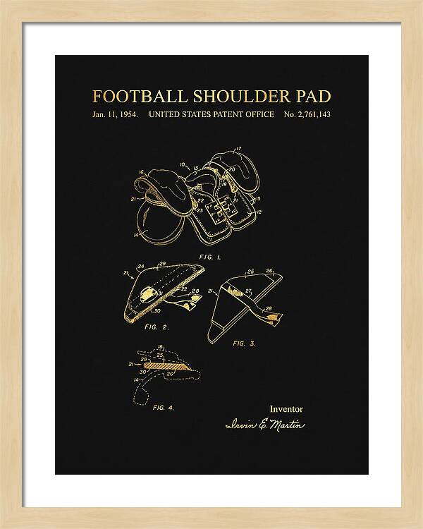 Football Shoulder Pad Gold Patent Us2761143a