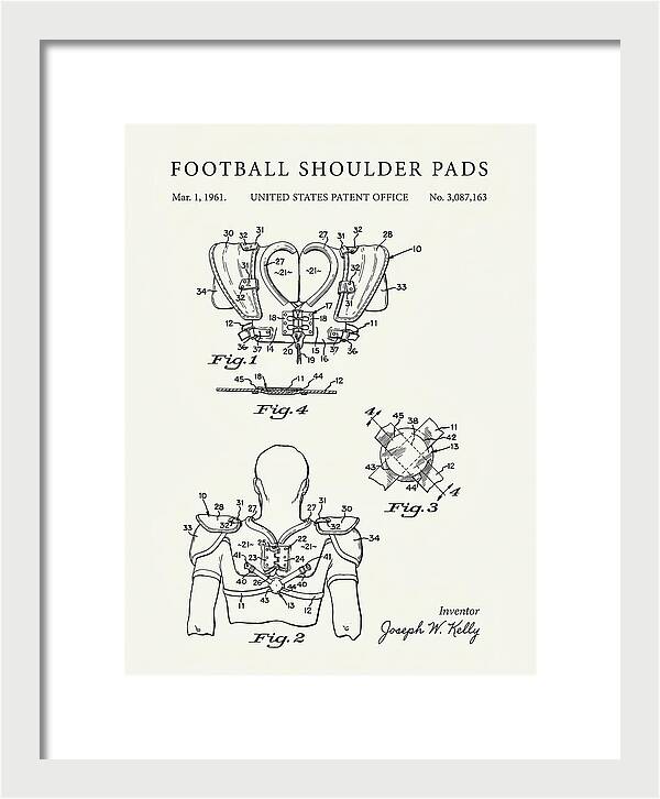 Football Shoulder Pads Minimalist Patent Us3087163a