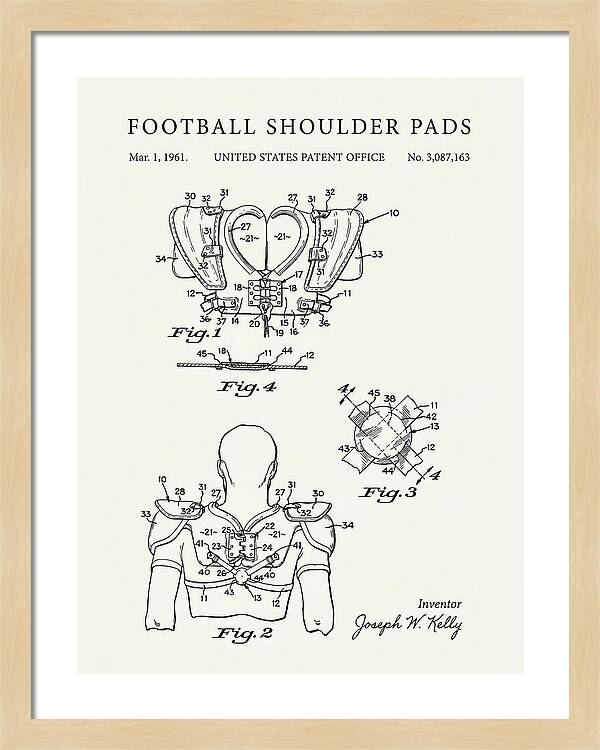 Football Shoulder Pads Minimalist Patent Us3087163a
