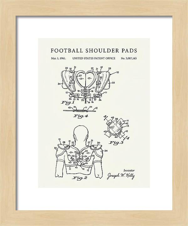 Football Shoulder Pads Minimalist Patent Us3087163a