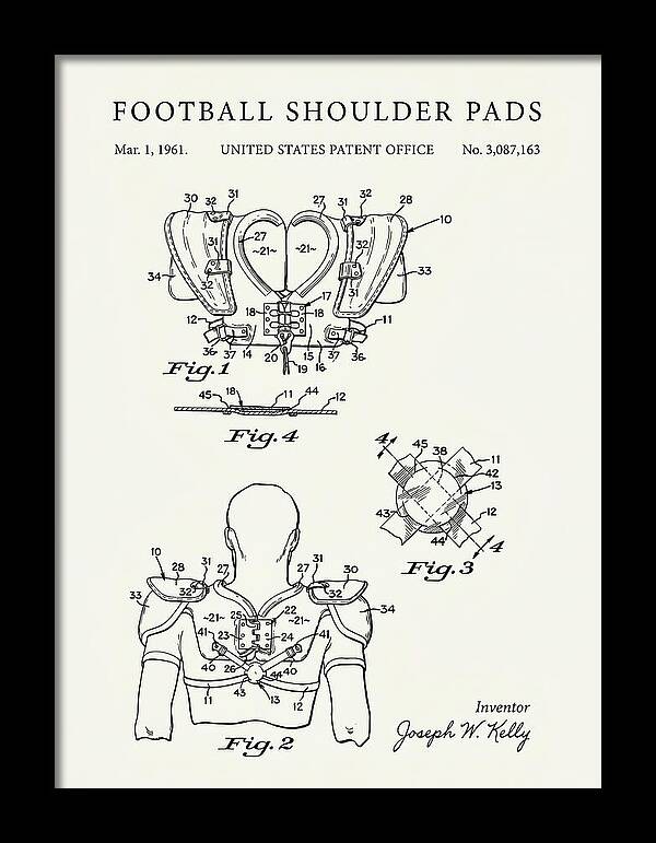 Football Shoulder Pads Minimalist Patent Us3087163a