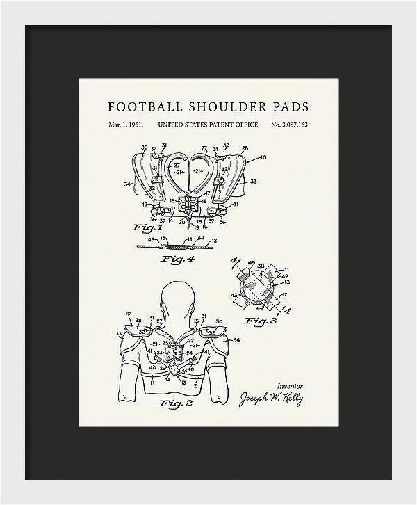 Football Shoulder Pads Minimalist Patent Us3087163a