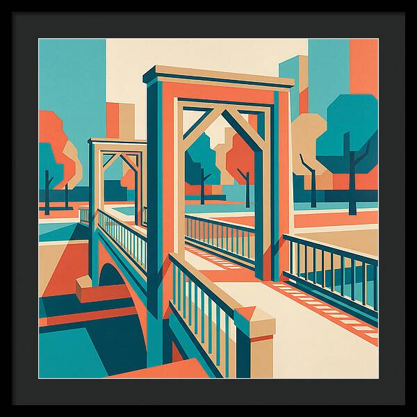 Footbridge In Vibrant Geometry