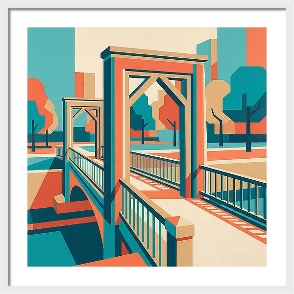 Footbridge In Vibrant Geometry