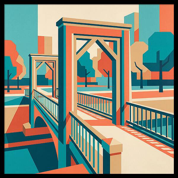 Footbridge In Vibrant Geometry