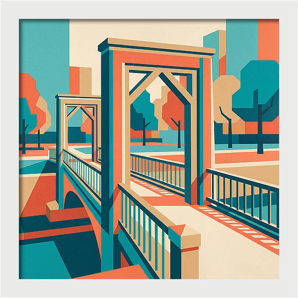 Footbridge In Vibrant Geometry