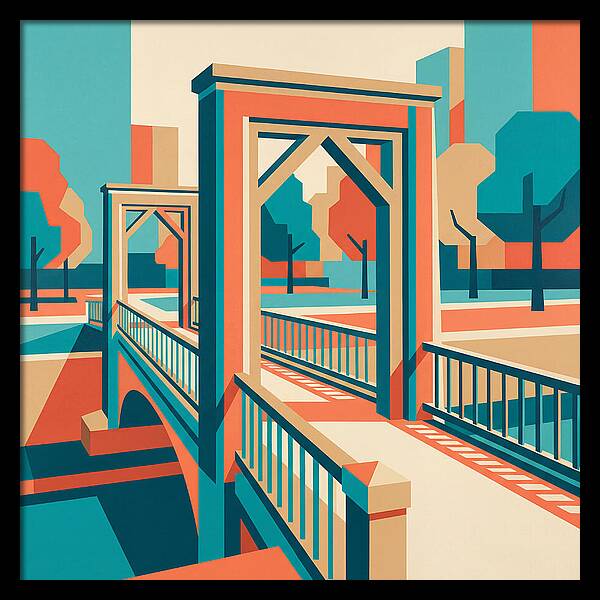 Footbridge In Vibrant Geometry