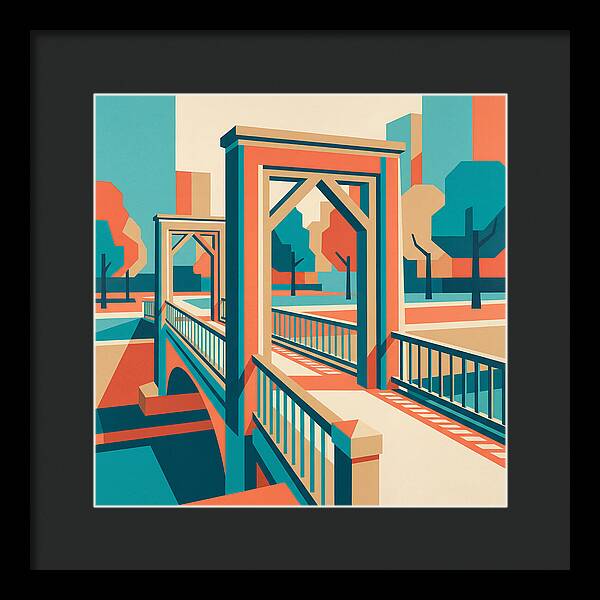 Footbridge In Vibrant Geometry