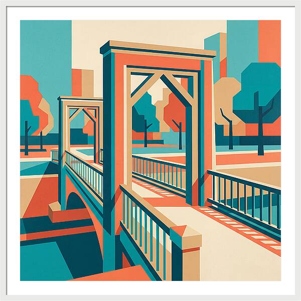 Footbridge In Vibrant Geometry