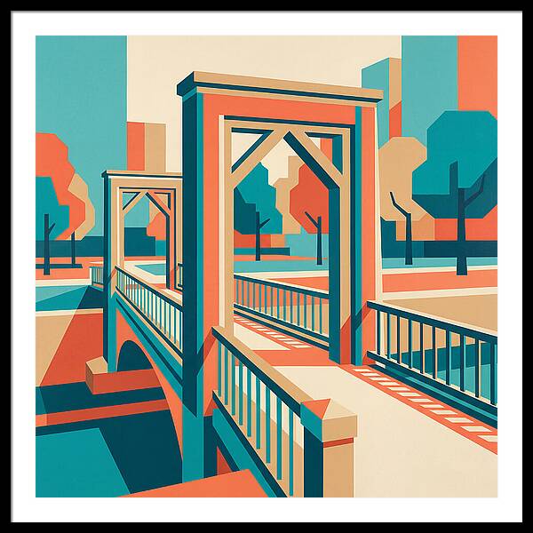 Footbridge In Vibrant Geometry