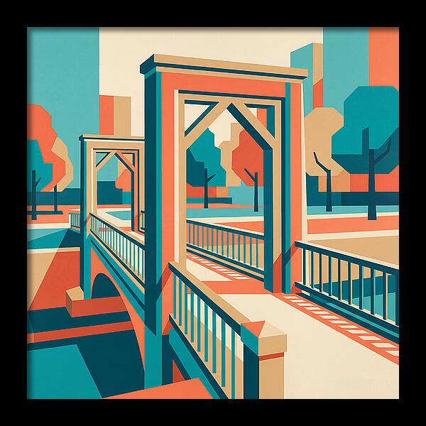 Footbridge In Vibrant Geometry