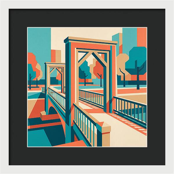 Footbridge In Vibrant Geometry