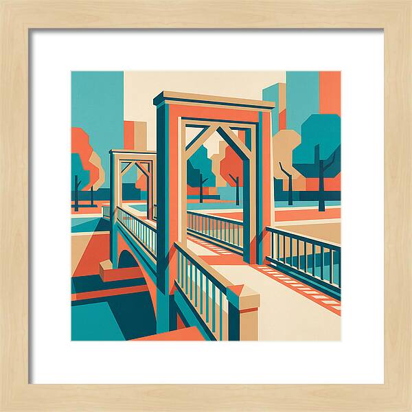 Footbridge In Vibrant Geometry