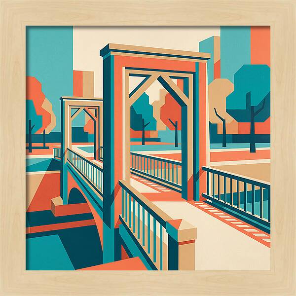 Footbridge In Vibrant Geometry