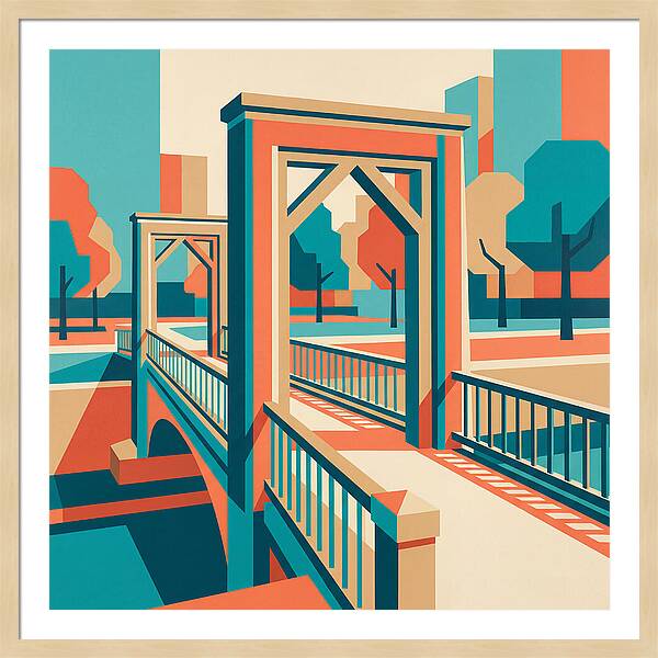 Footbridge In Vibrant Geometry