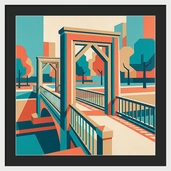 Footbridge In Vibrant Geometry