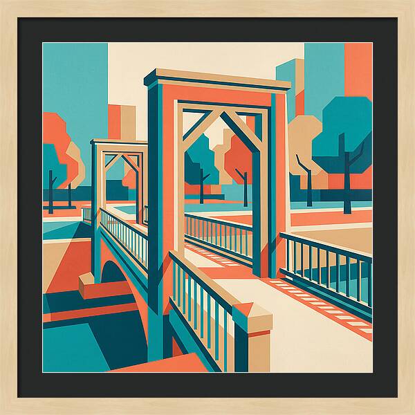 Footbridge In Vibrant Geometry