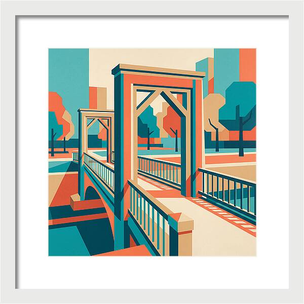 Footbridge In Vibrant Geometry