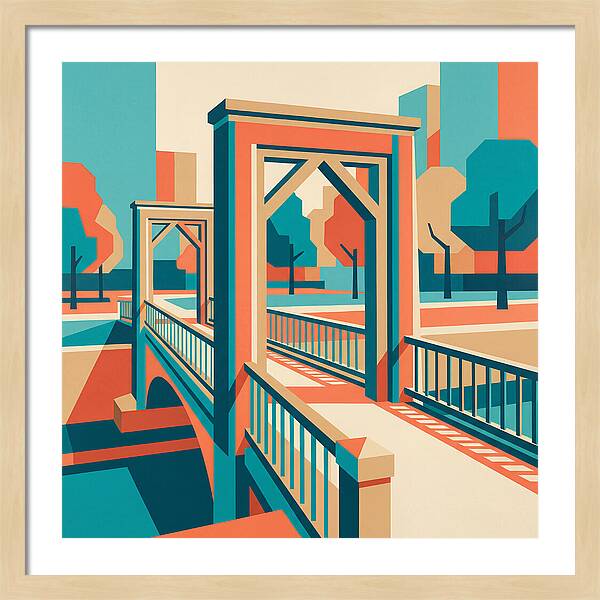 Footbridge In Vibrant Geometry