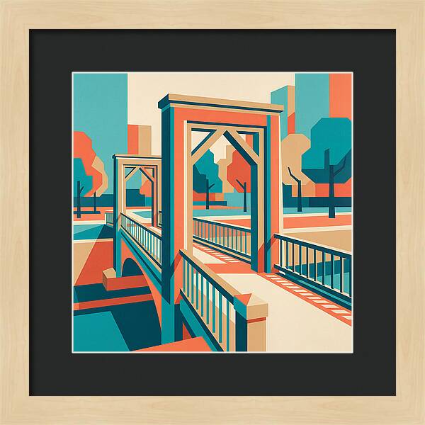 Footbridge In Vibrant Geometry