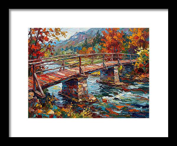 Footbridge Over Autumn Stream