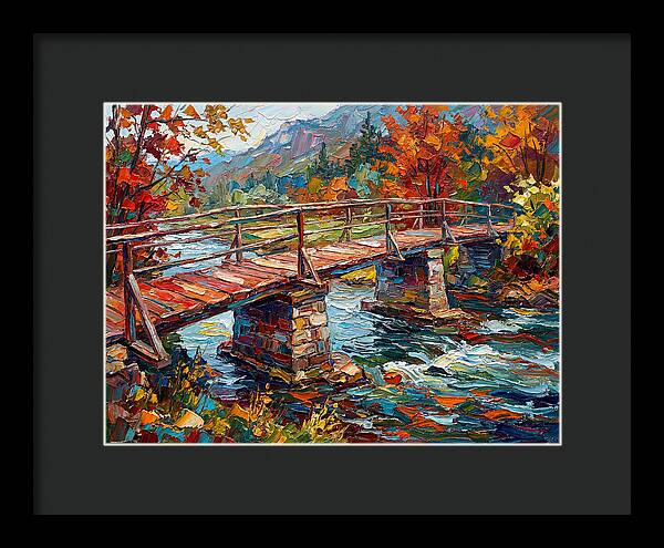 Footbridge Over Autumn Stream
