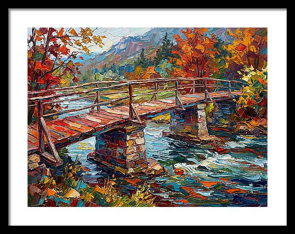 Footbridge Over Autumn Stream
