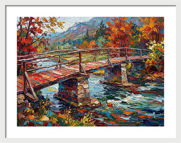 Footbridge Over Autumn Stream