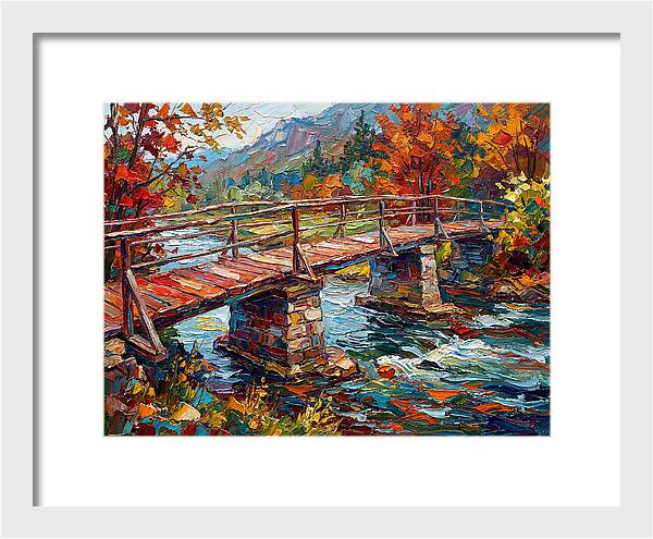Footbridge Over Autumn Stream