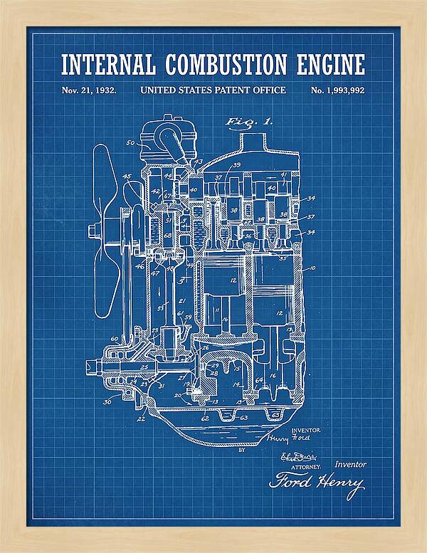 Ford Engine Ford Blueprint Patent Us1993992a