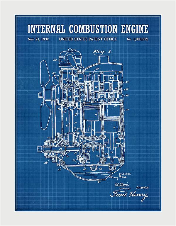 Ford Engine Ford Blueprint Patent Us1993992a