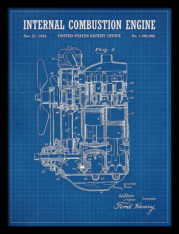 Ford Engine Ford Blueprint Patent Us1993992a