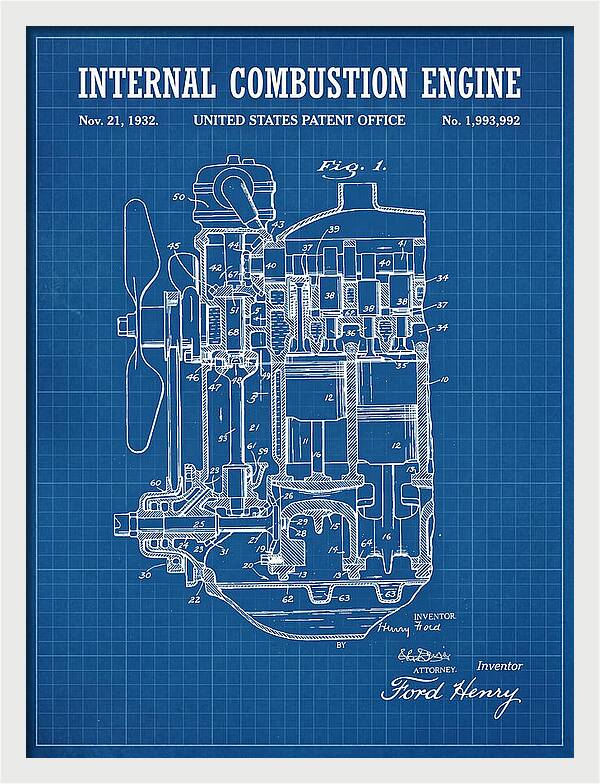 Ford Engine Ford Blueprint Patent Us1993992a