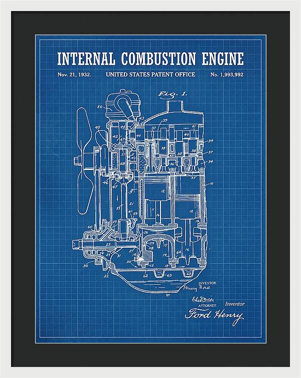 Ford Engine Ford Blueprint Patent Us1993992a
